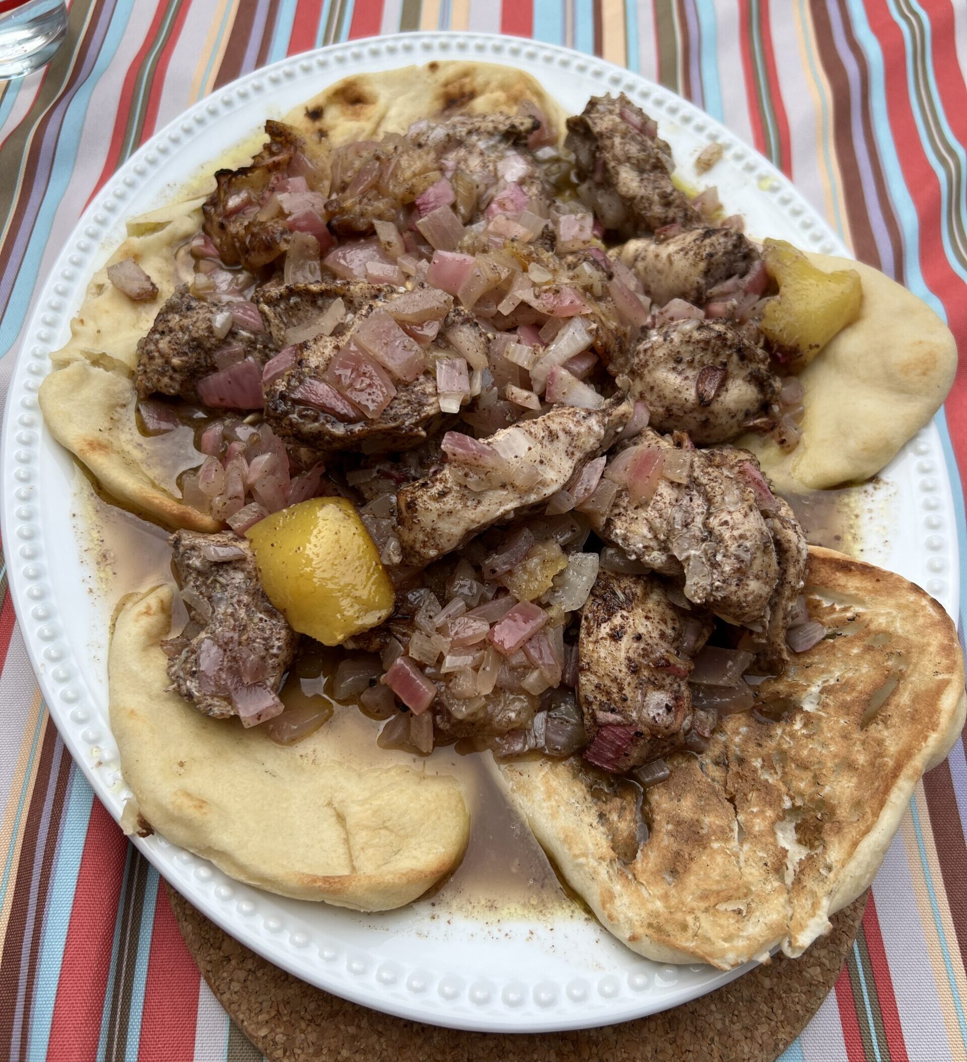 Roast Chicken with Sumac on Naan